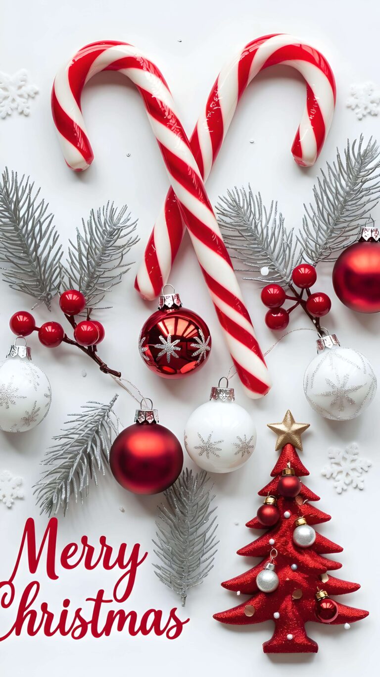 Candy Cane Wishes and Christmas Cheer Wallpaper