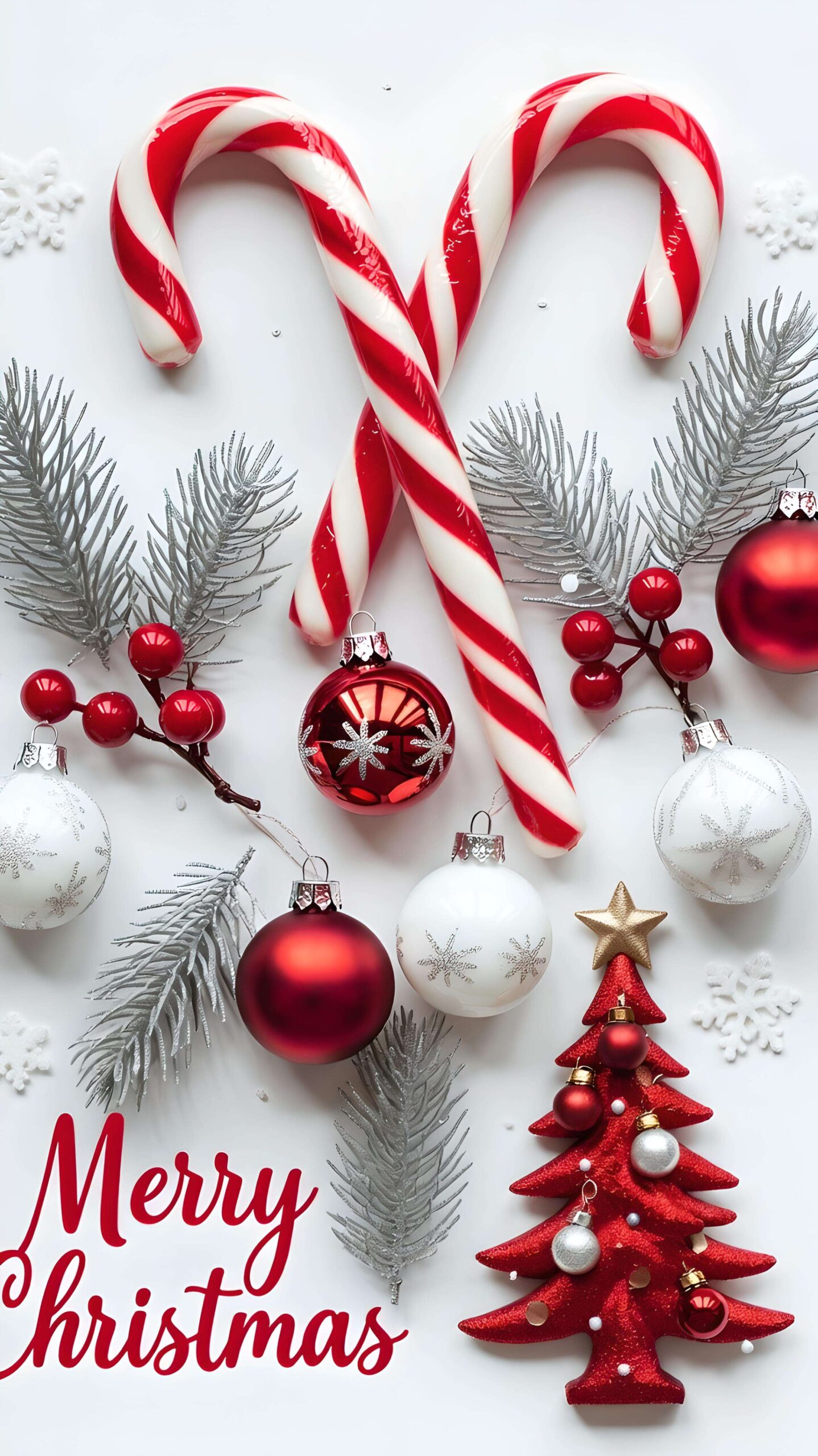 Candy Cane Wishes and Christmas Cheer Wallpaper