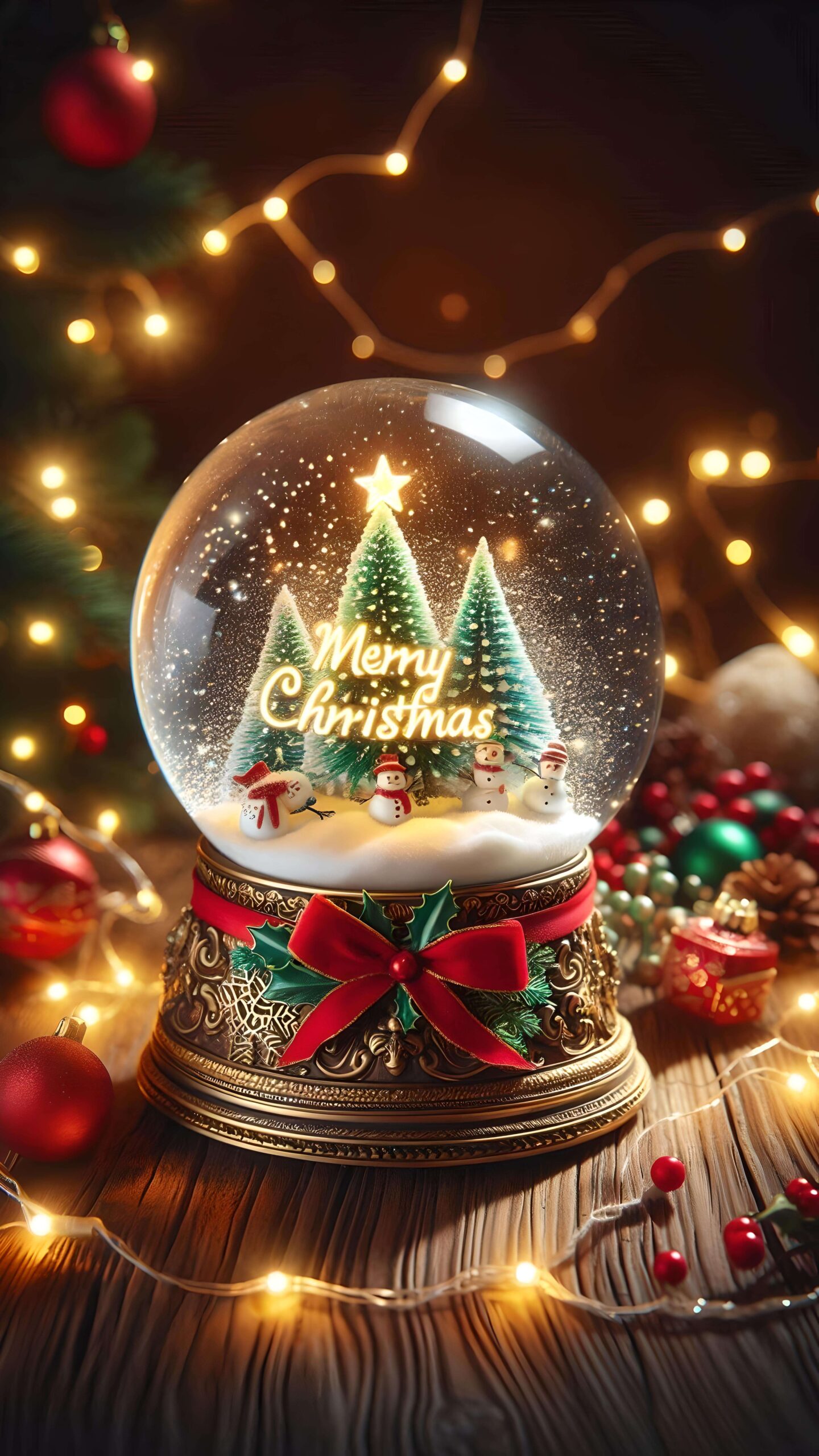 Christmas Wishes in Light Wallpaper