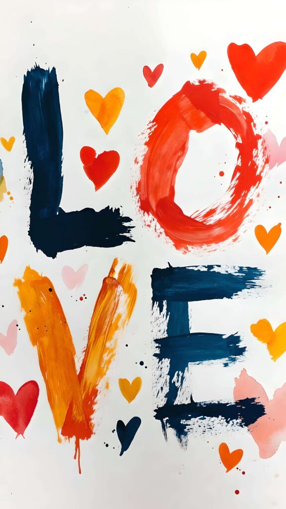 Colorful Splash of Love-Wallpaper