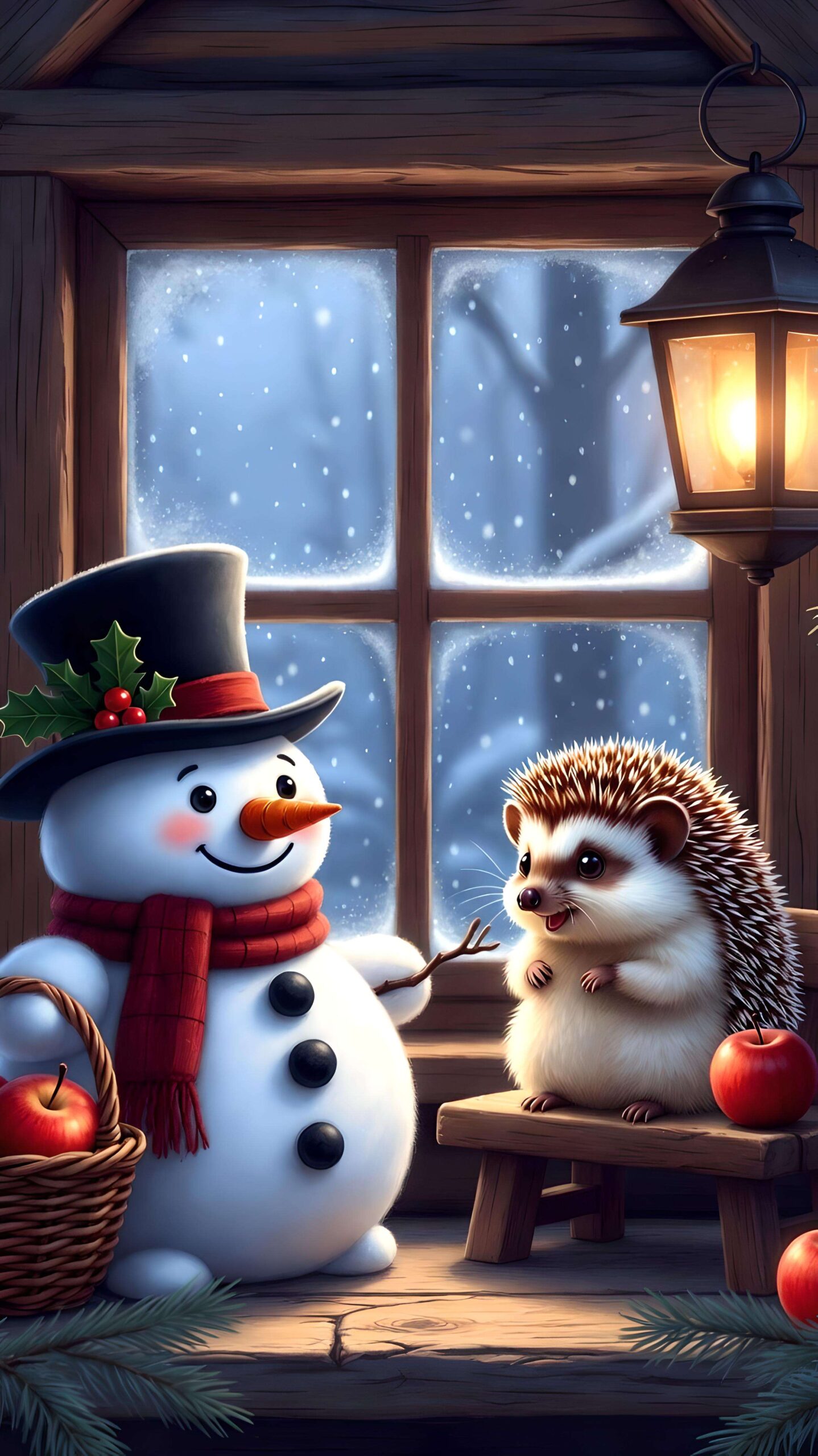 Cozy Companions in Winter Glow 2 Wallpaper
