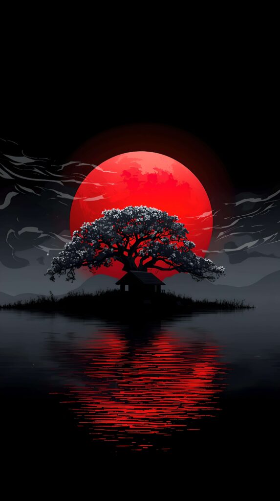 Crimson Solitude Wallpaper