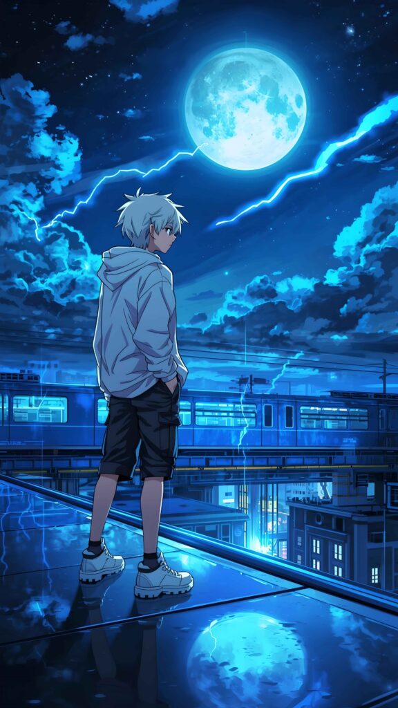 Electric Night Over the City Wallpaper