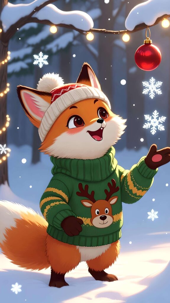 Fox’s First Snowflake of Christmas 2 Wallpaper