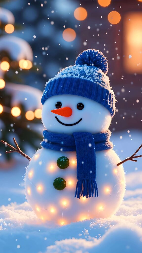 Glow of Joy in Snowman’s Smile 2 Wallpaper