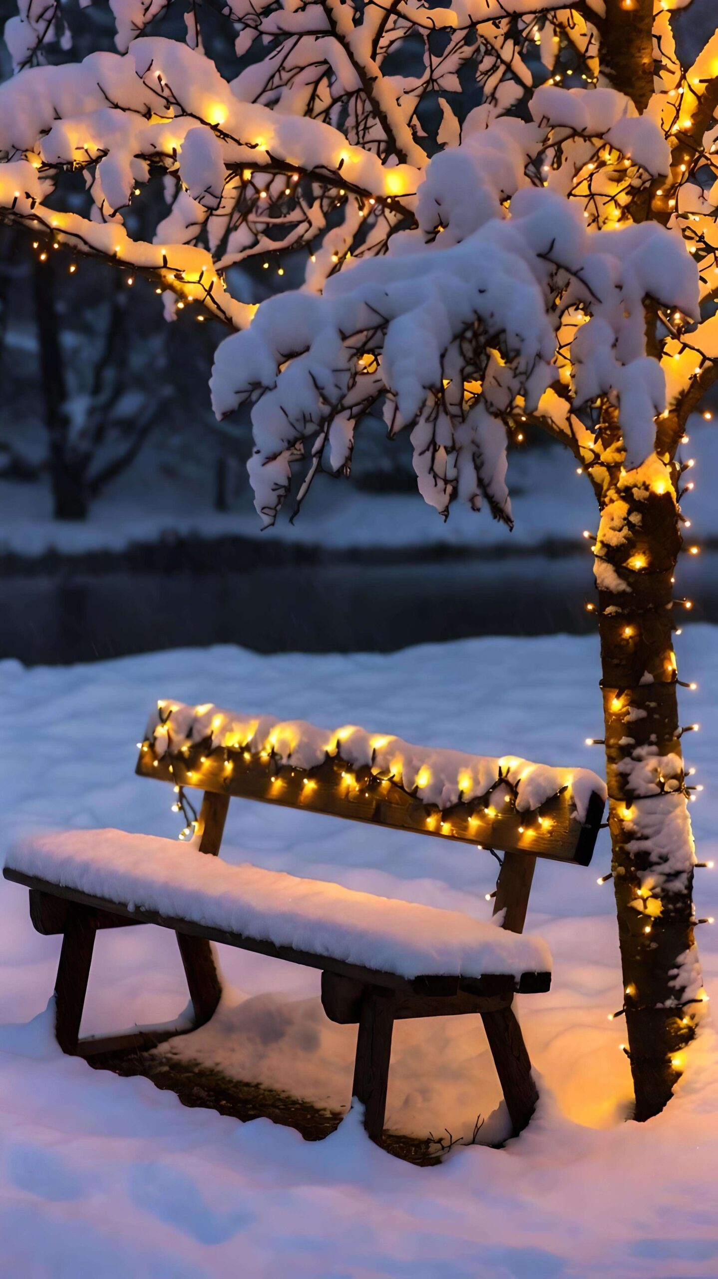 Golden Glow in Winter Silence 2 Wallpaper