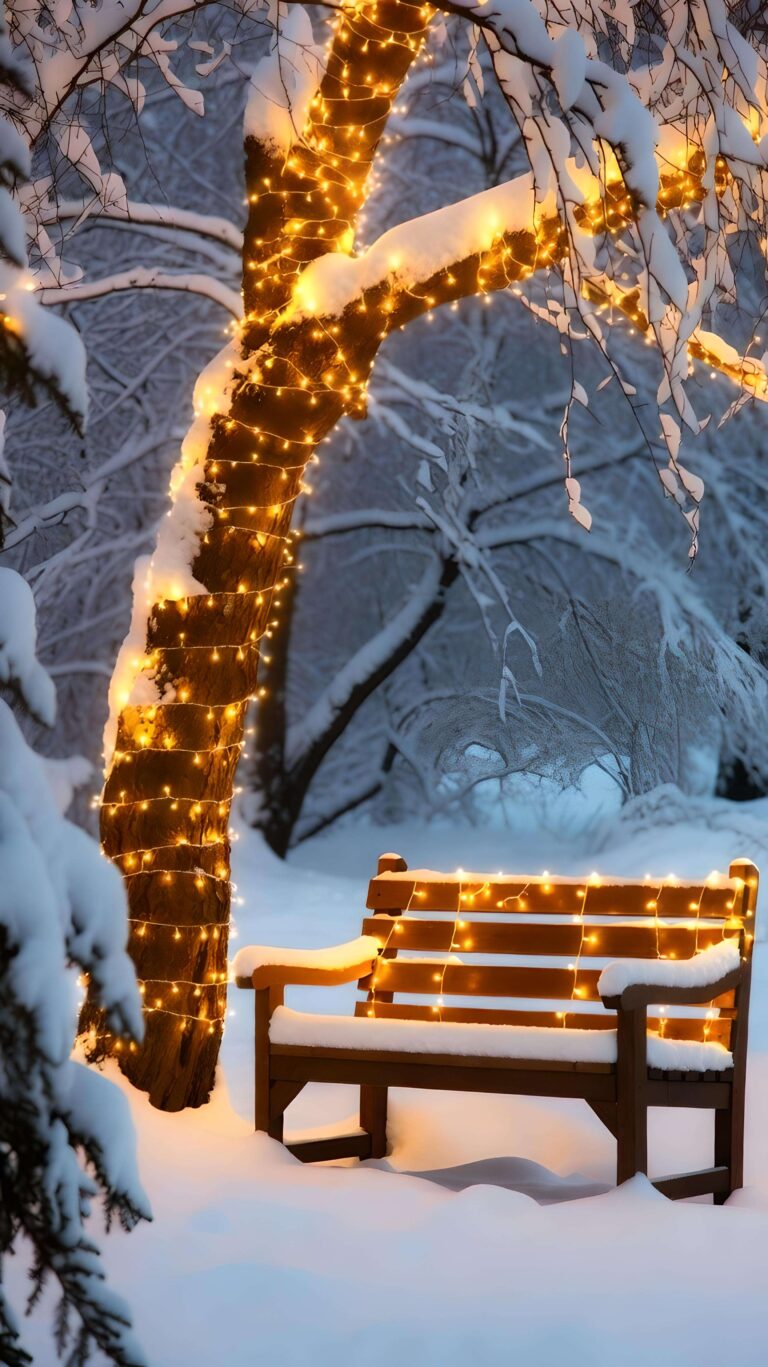 Golden Glow in Winter Silence Wallpaper