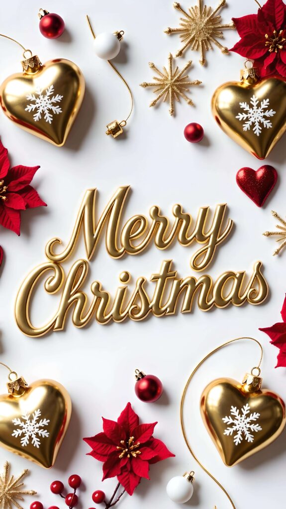 Golden Hearts of Christmas Cheer 2 Wallpaper