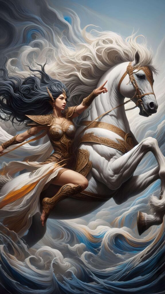 Golden Valkyr in Flight Wallpaper