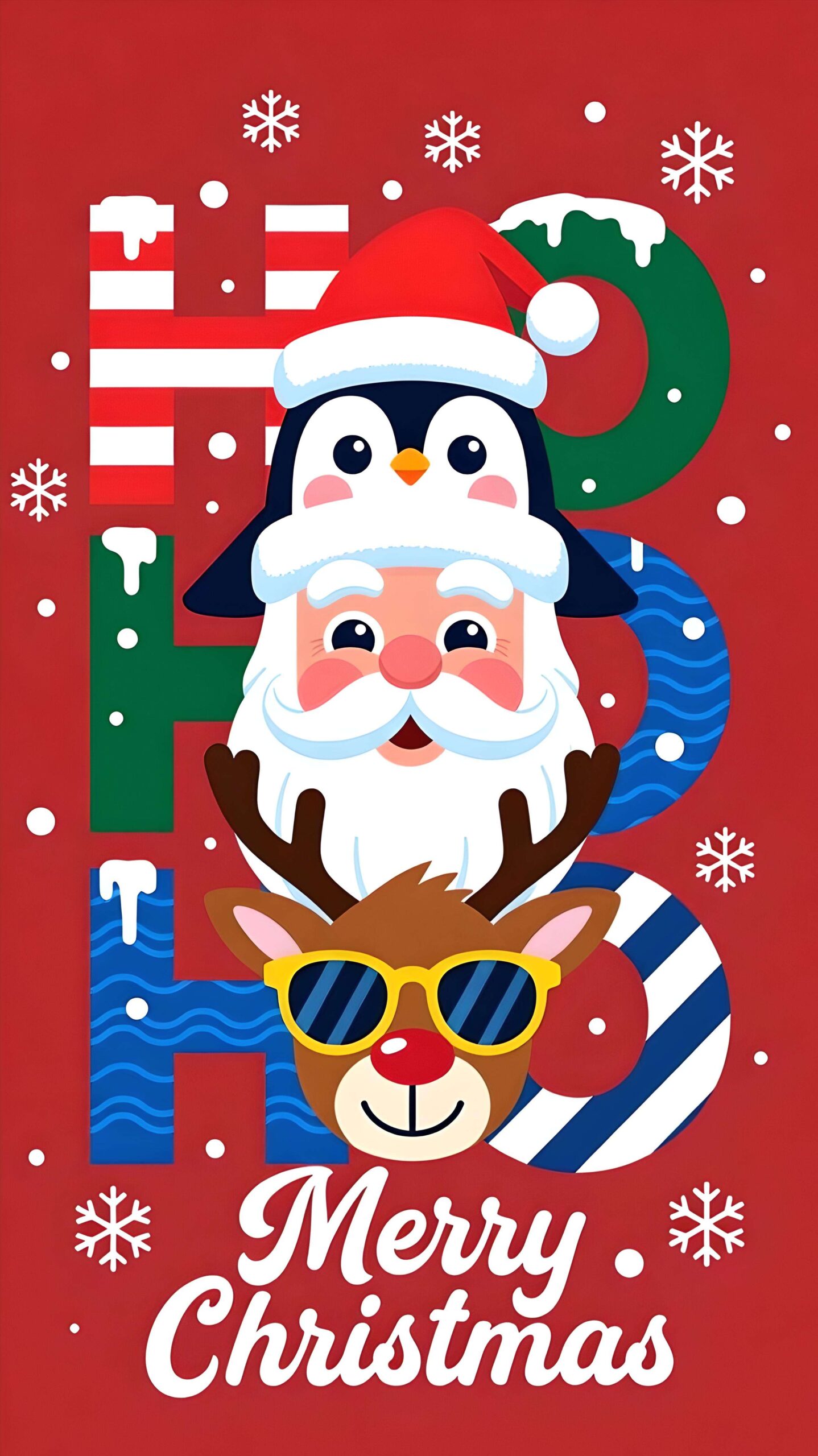 Ho Ho Ho Stack of Holiday Joy Wallpaper