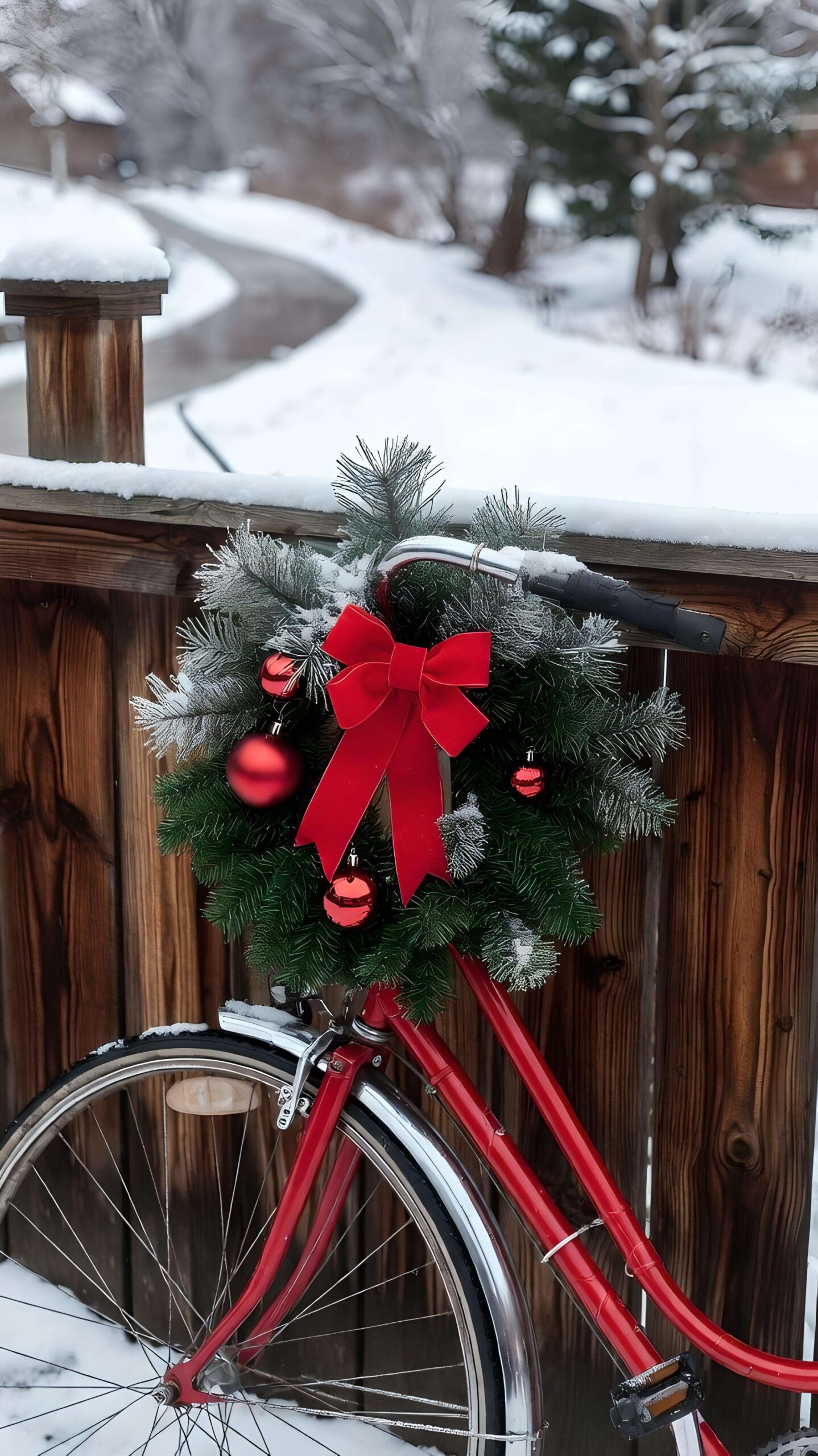 Holiday Ride with Wreath Charm 2 Wallpaper