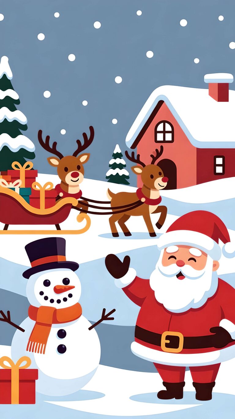 Holiday Trio in Winter Cheer 2 Wallpaper