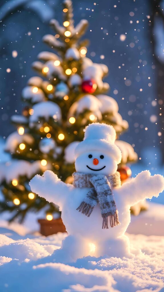 Joyful Snowman 2 Wallpaper