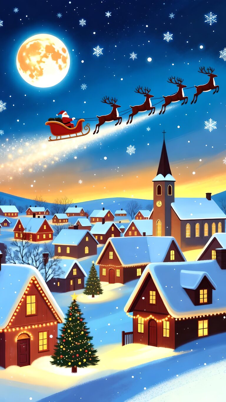 Moonlit Christmas 2 Wallpaper