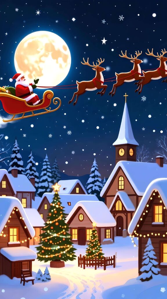 Moonlit Christmas Wallpaper