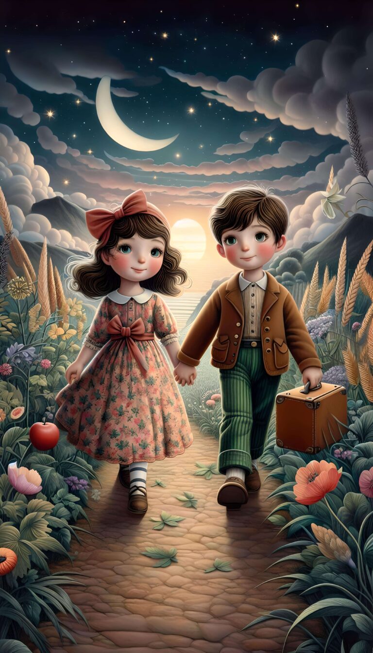 Moonlit Journey of Innocence Wallpaper