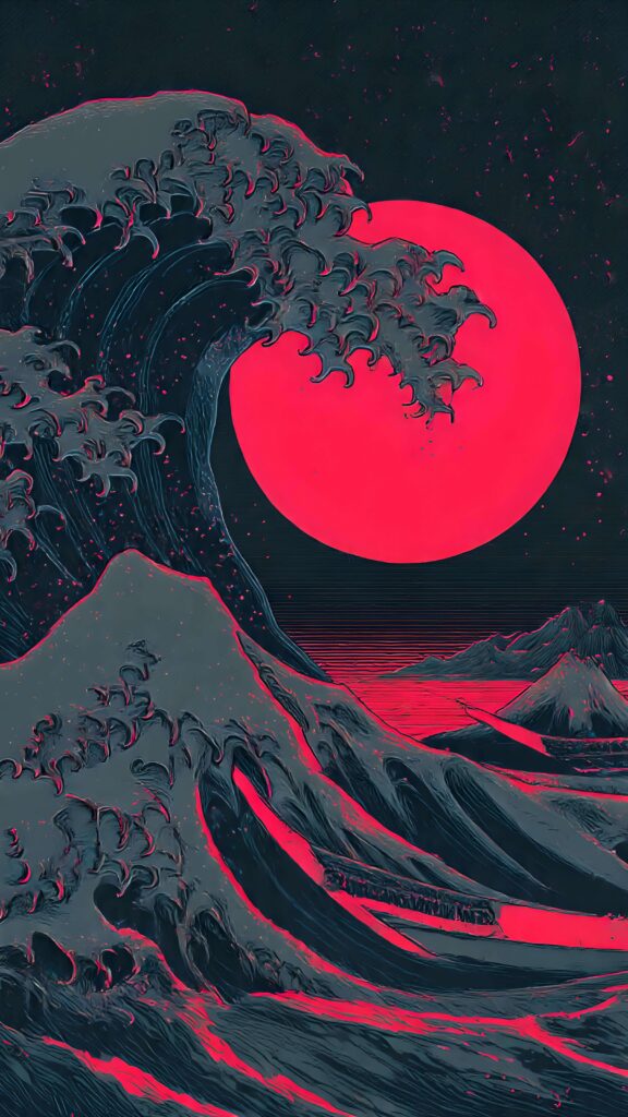 Neon Wave Rising Wallpaper