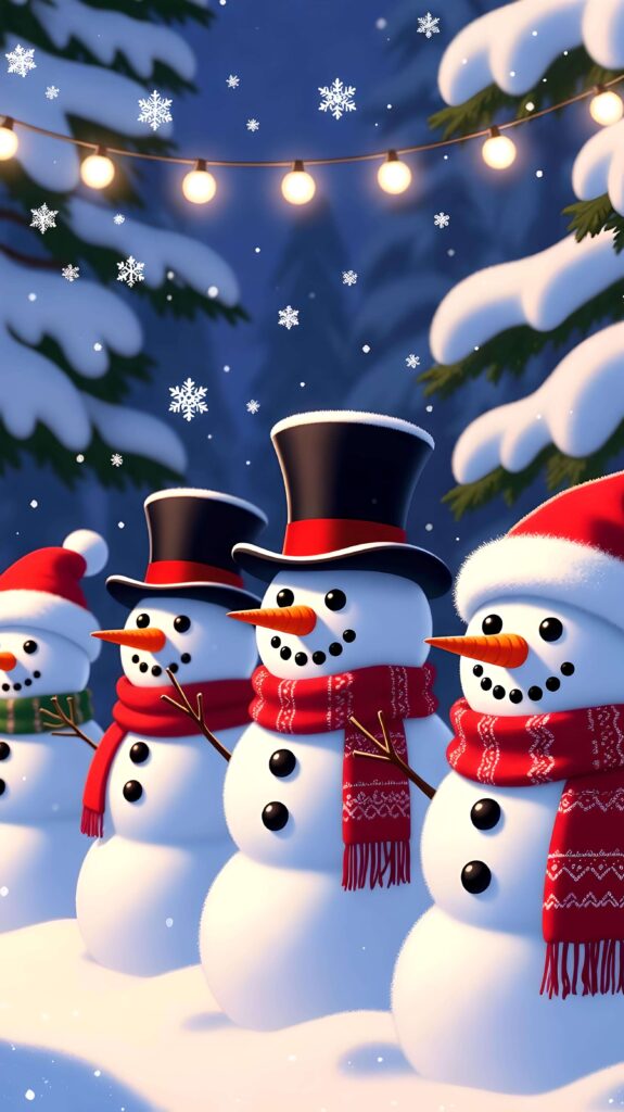 Parade of Holiday Snowmen 2 Wallpaper