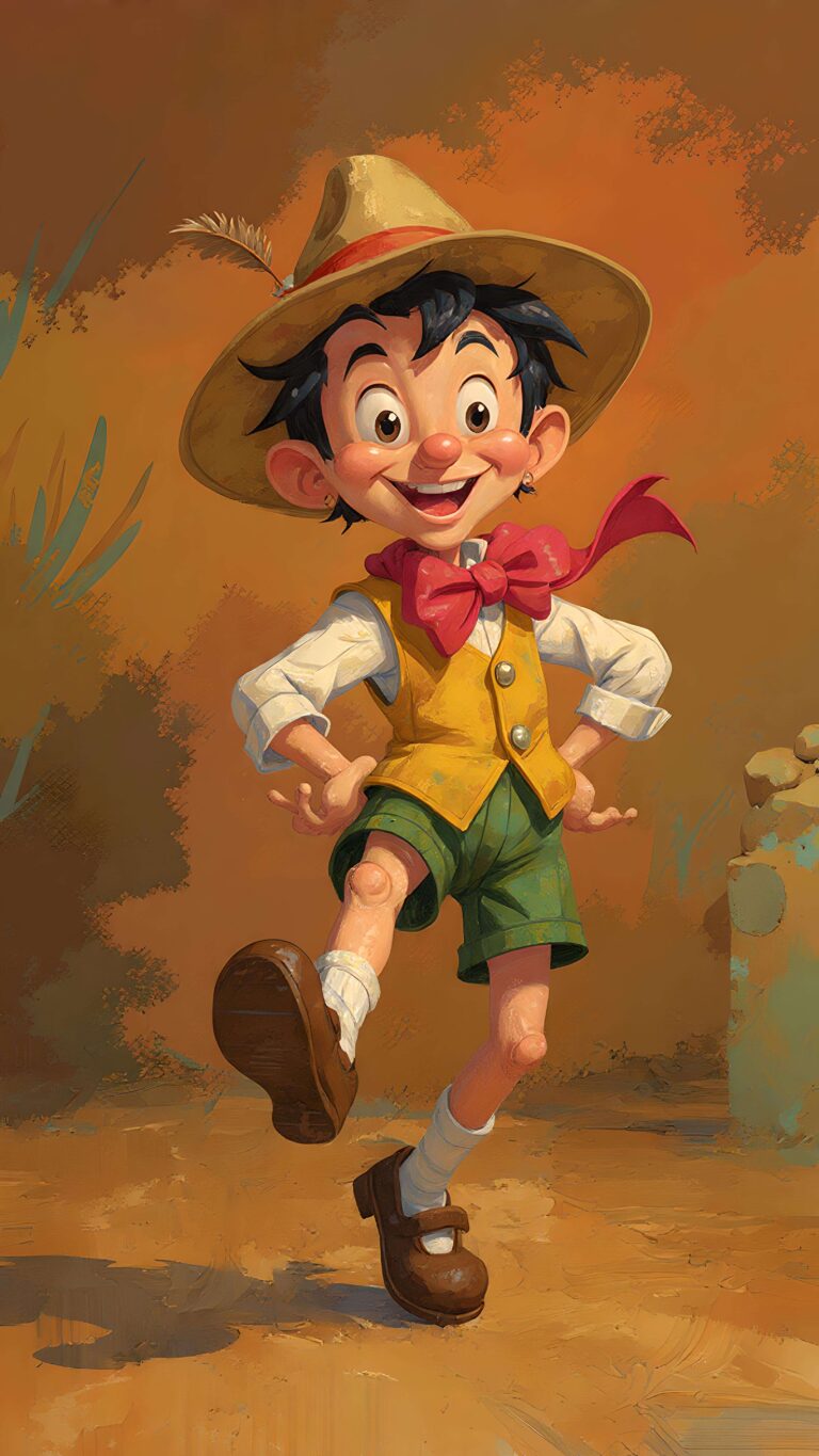 Pinocchio in Motion Wallpaper