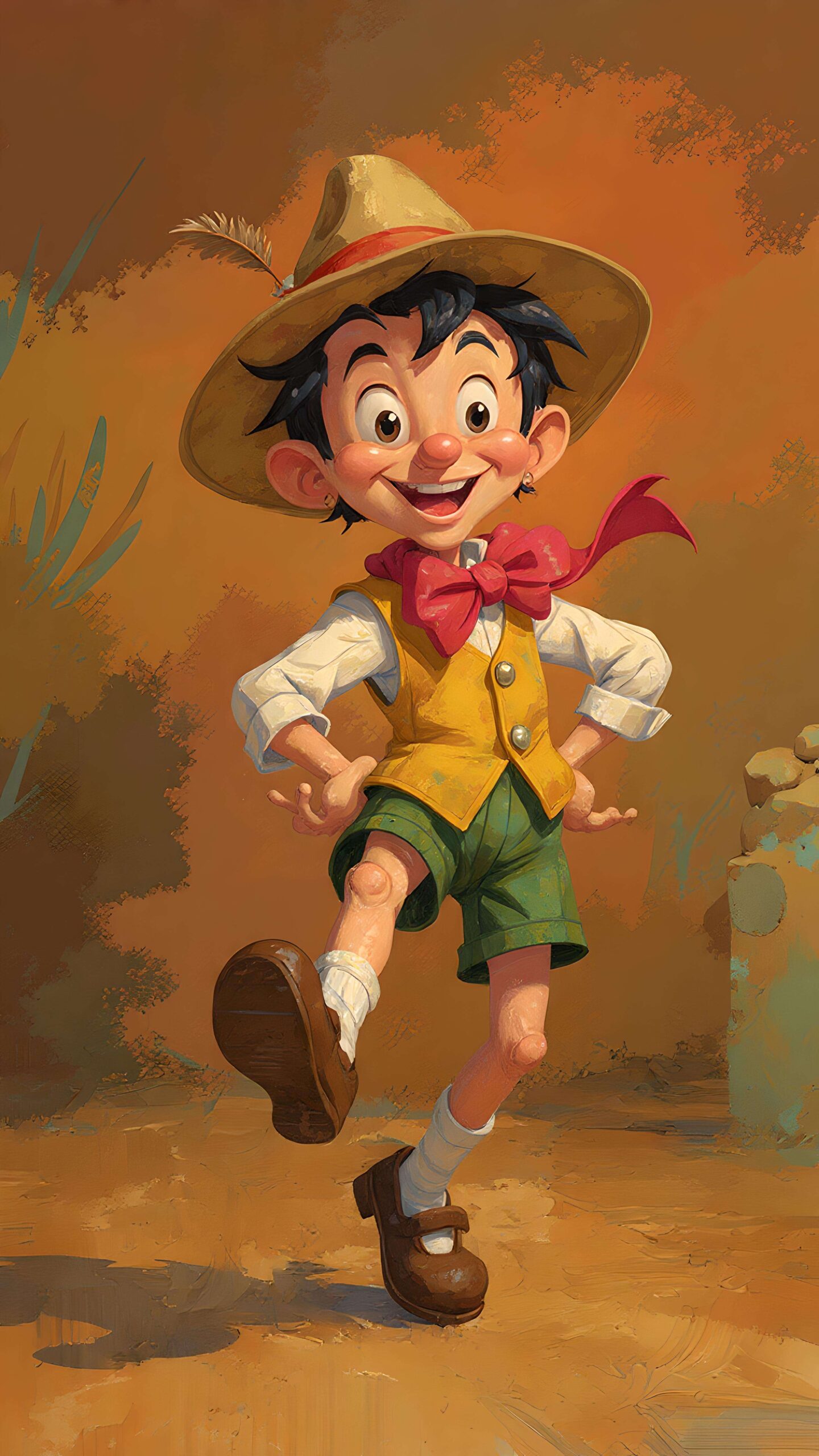 Pinocchio in Motion Wallpaper