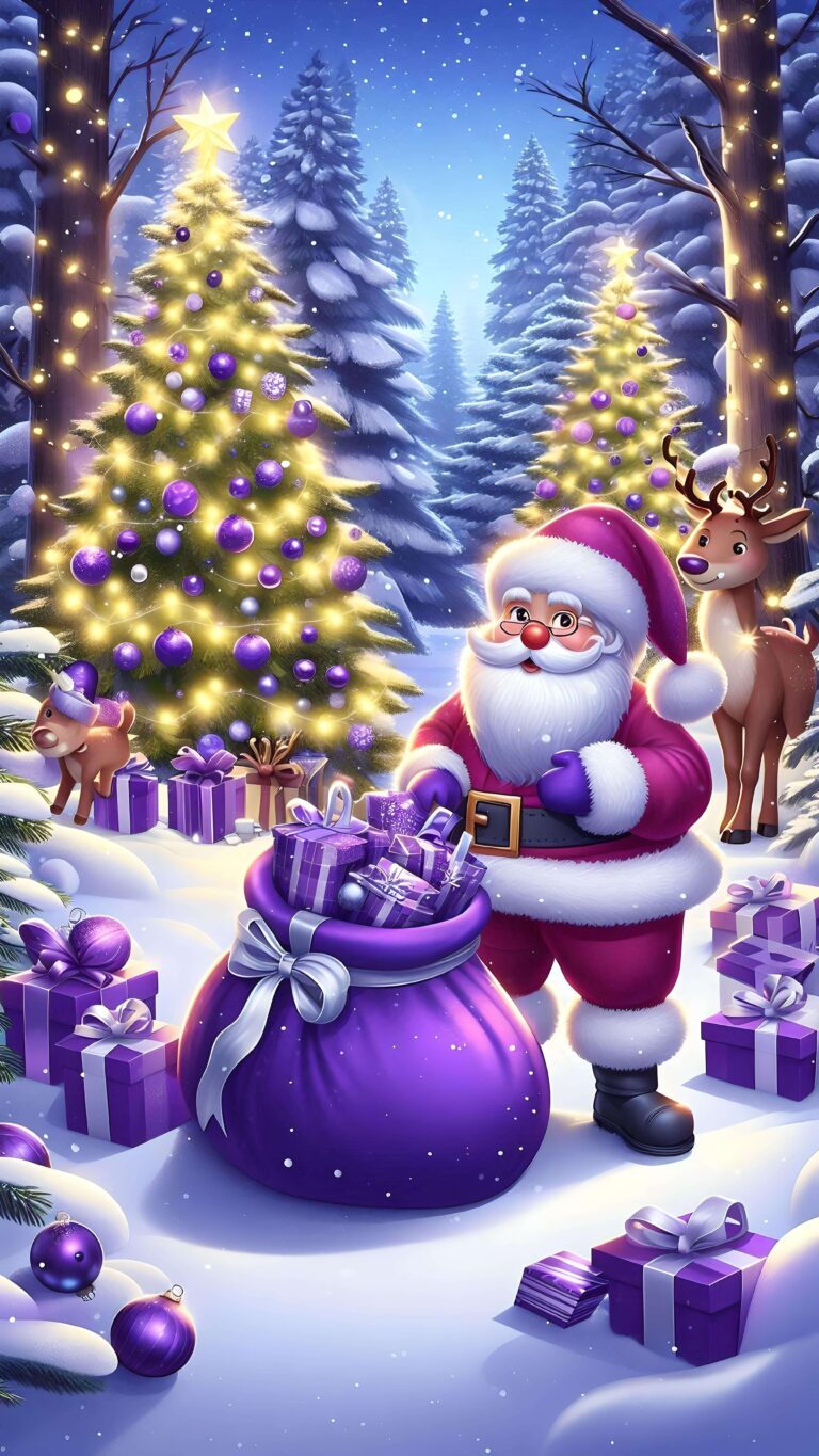 Purple Christmas 2 Wallpaper