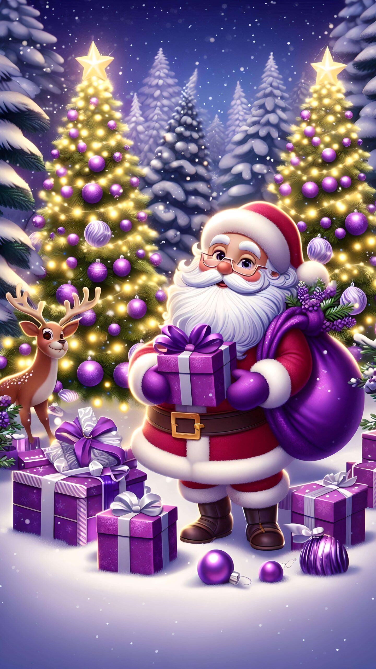 Purple Christmas Wallpaper