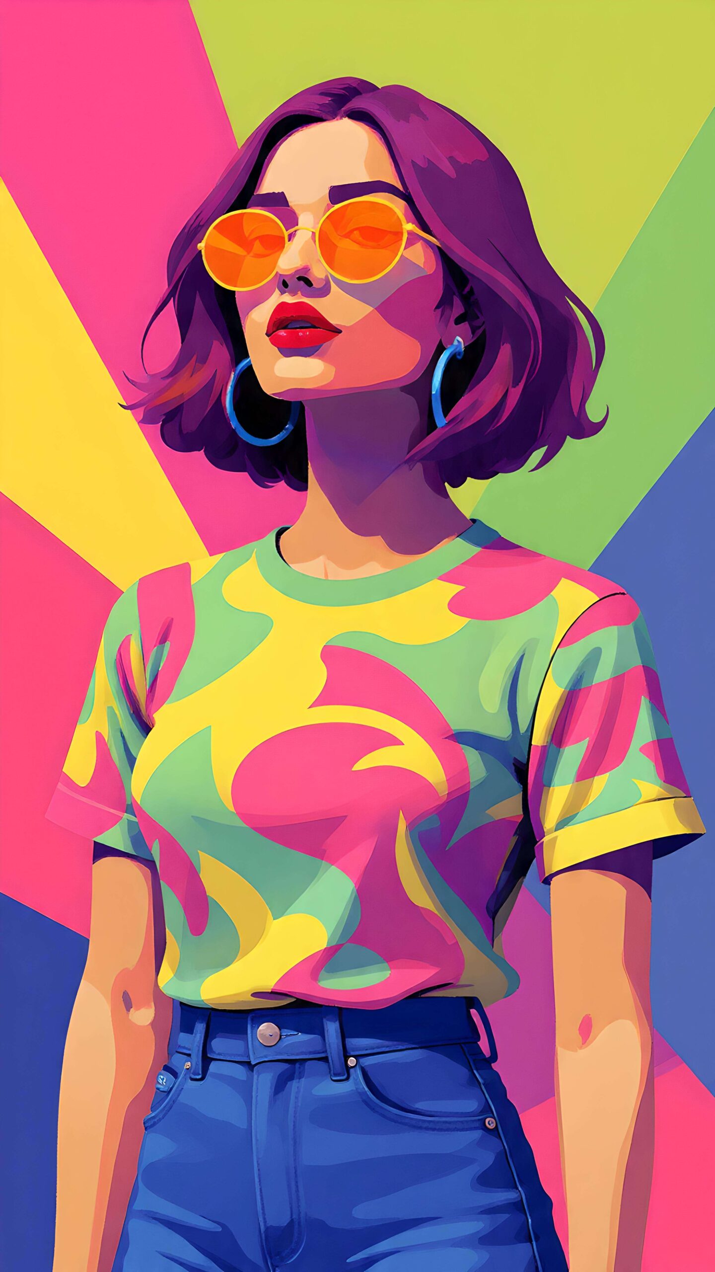 Retro Vibes in Geometric Pop 2 Wallpaper