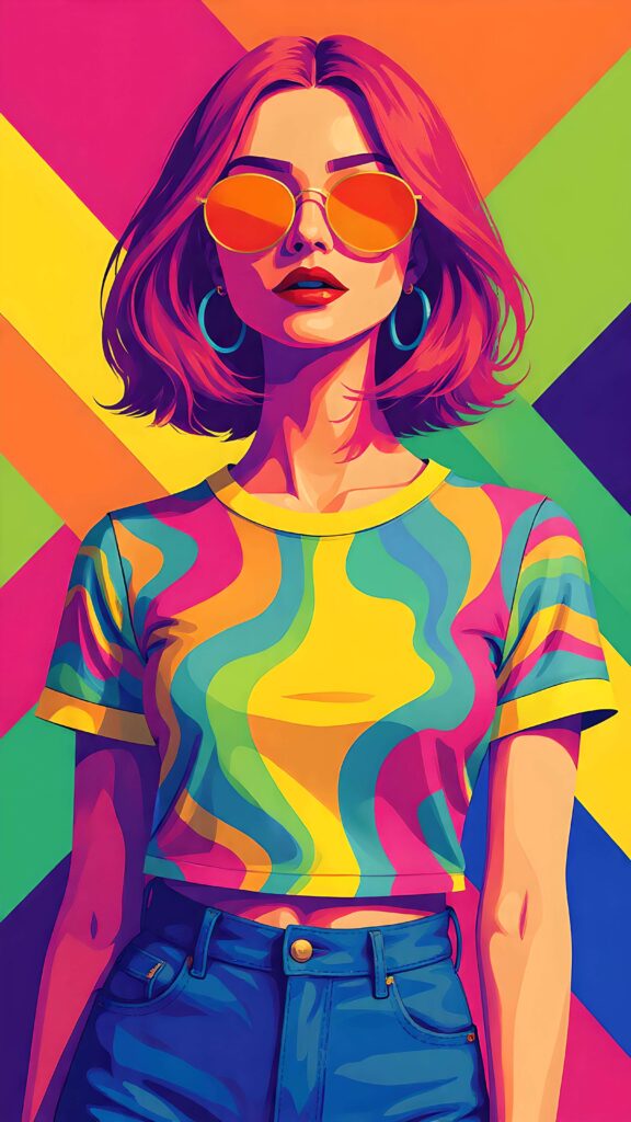 Retro Vibes in Geometric Pop 3 Wallpaper