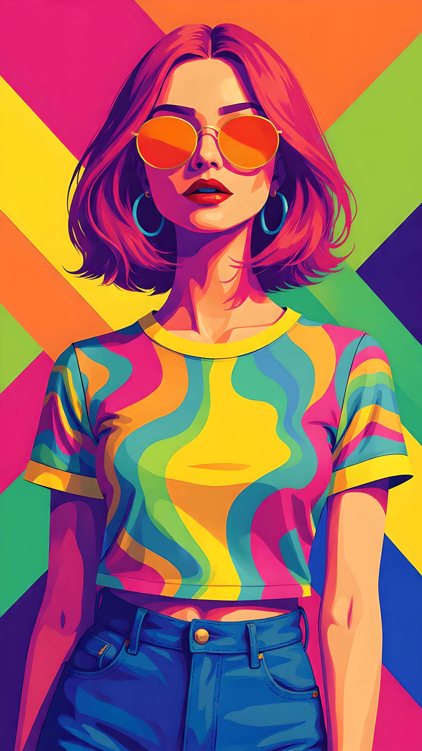 Retro Vibes in Geometric Pop 3 Wallpaper