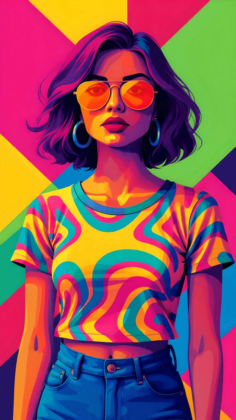 Retro Vibes in Geometric Pop Wallpaper