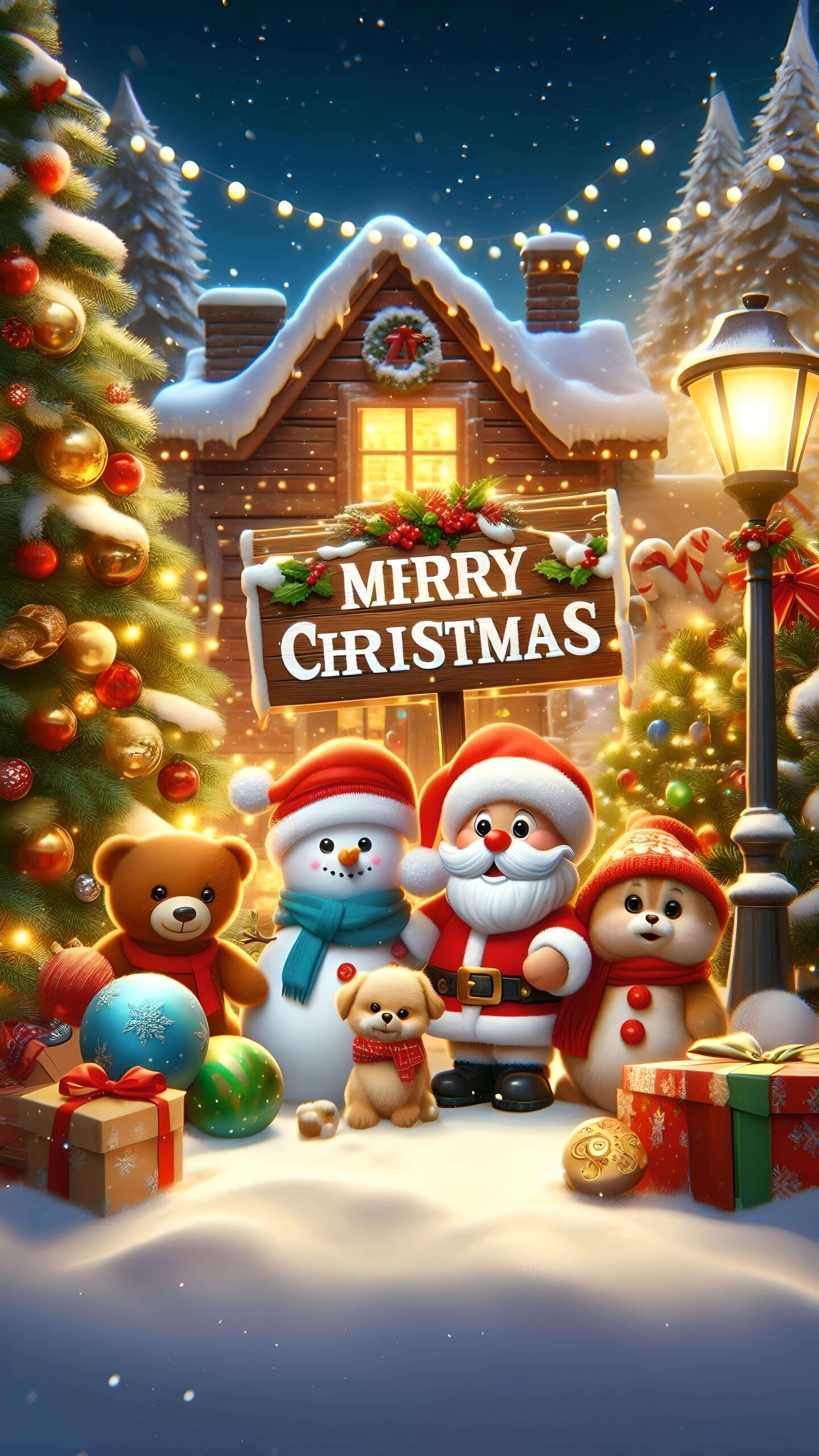 Santa’s Cozy Greeting 2 Wallpaper