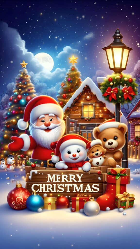 Santa’s Cozy Greeting Wallpaper