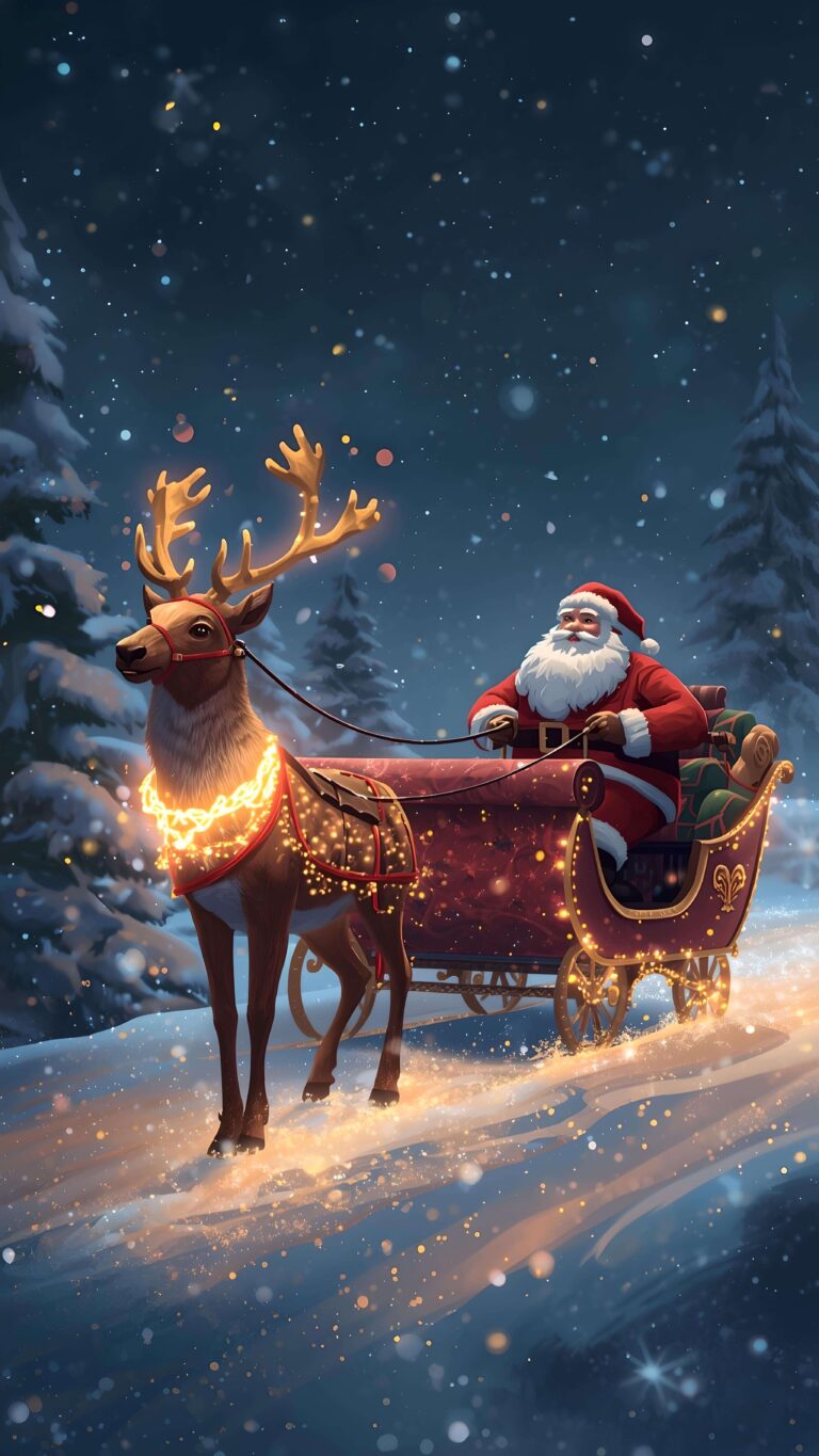 Santa’s Radiant Ride 2 Wallpaper