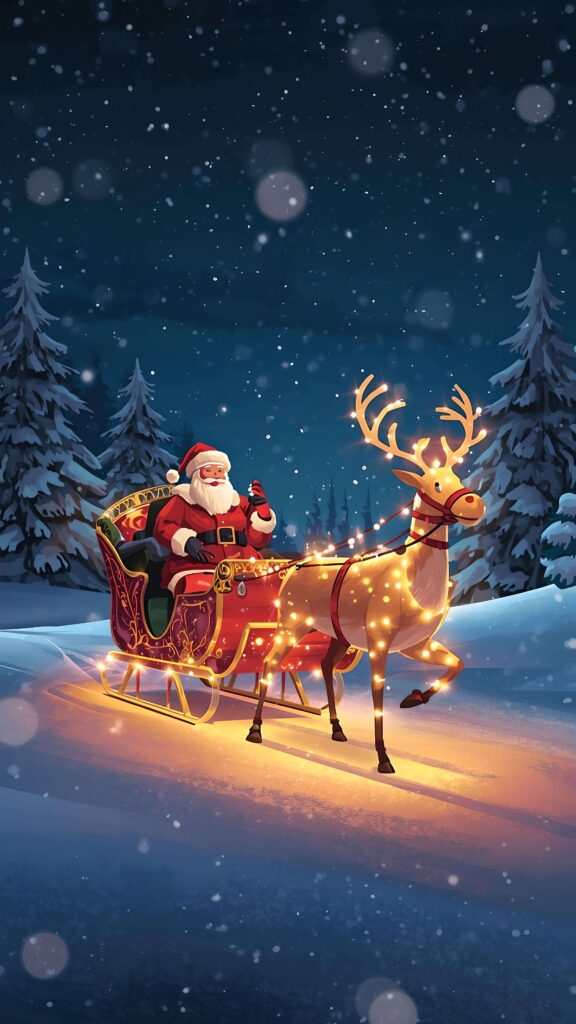 Santa’s Radiant Ride wallpaper
