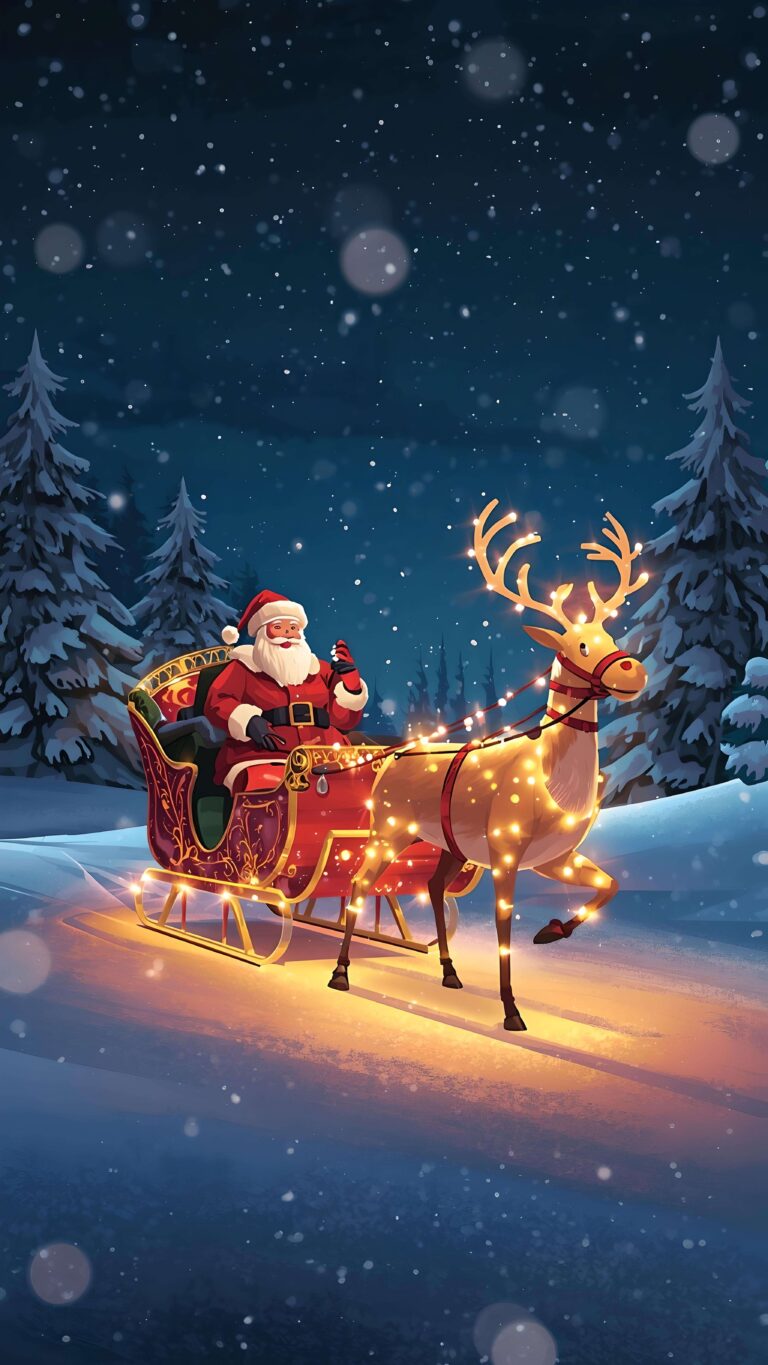 Santa’s Radiant Ride wallpaper