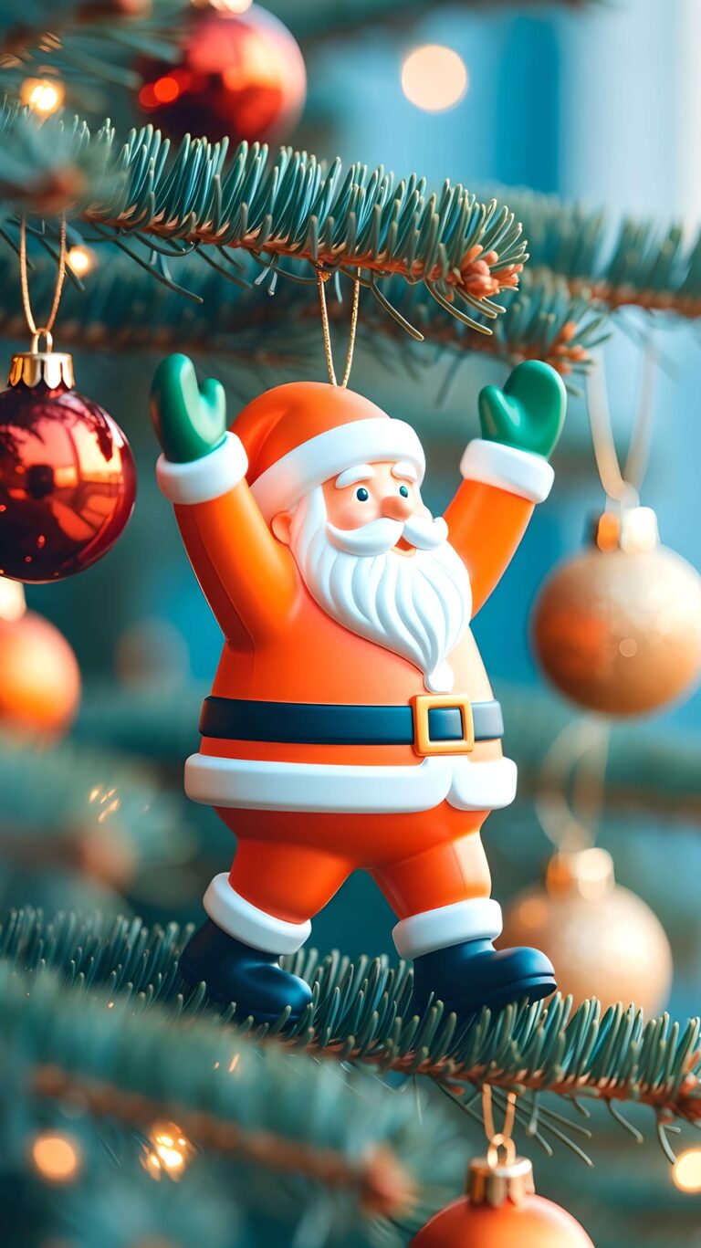 Santa’s Stroll Through the Tree 2 Wallpaper