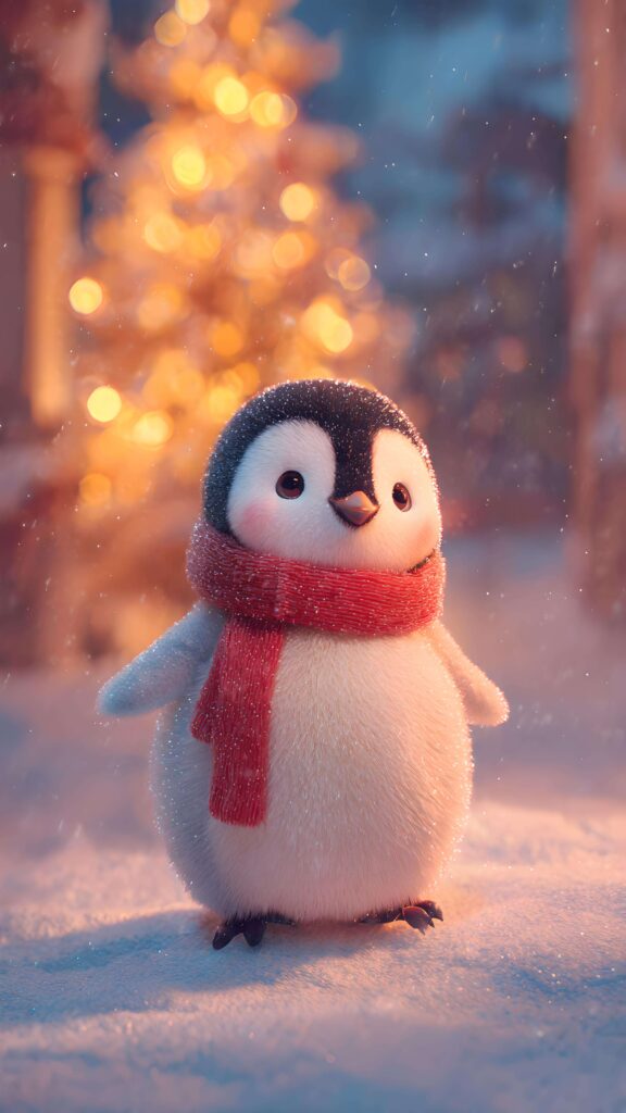 Scarfed Penguin Wallpaper