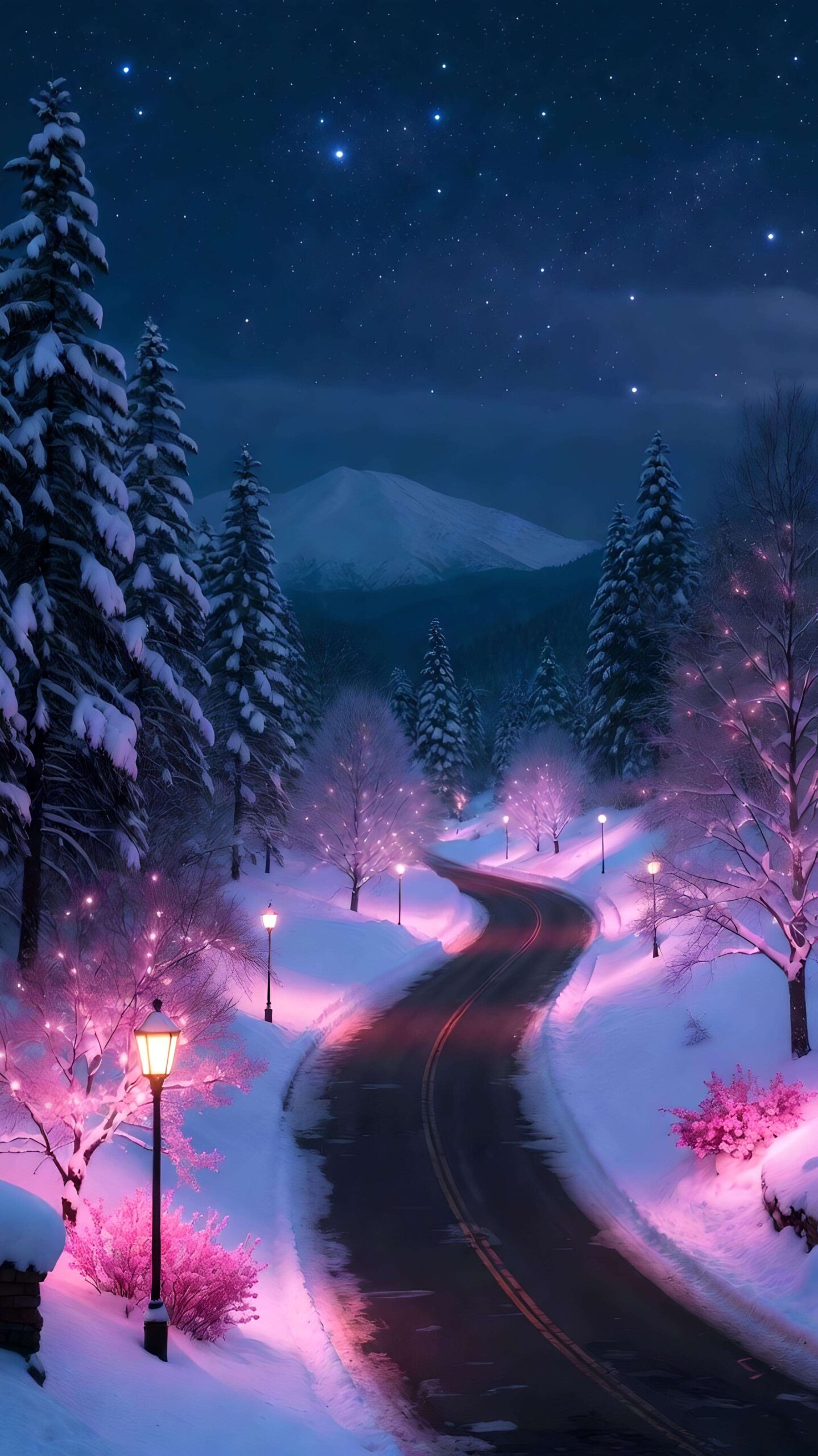 Snowbound Road Wallpaper