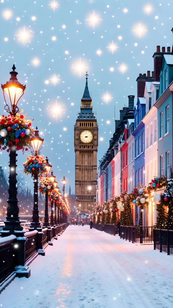 Snowfall Over Big Ben Wallpaper