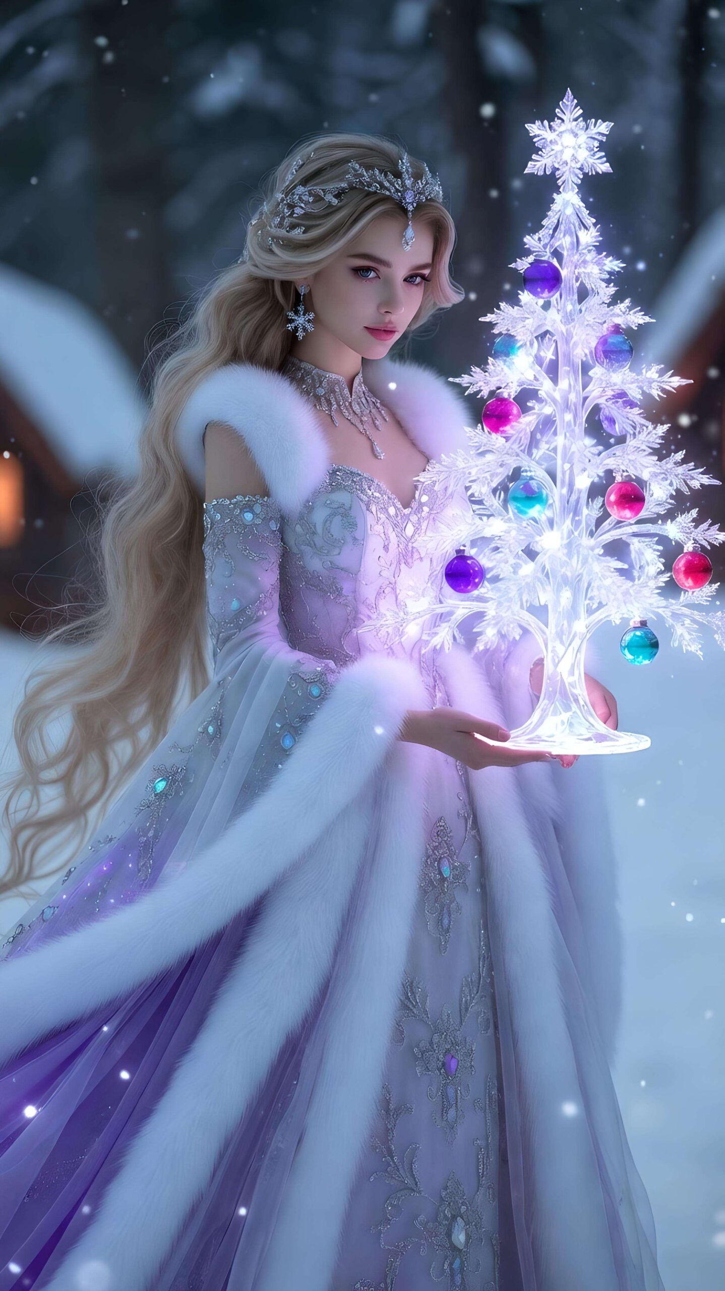 Snow light Sorceress Wallpaper