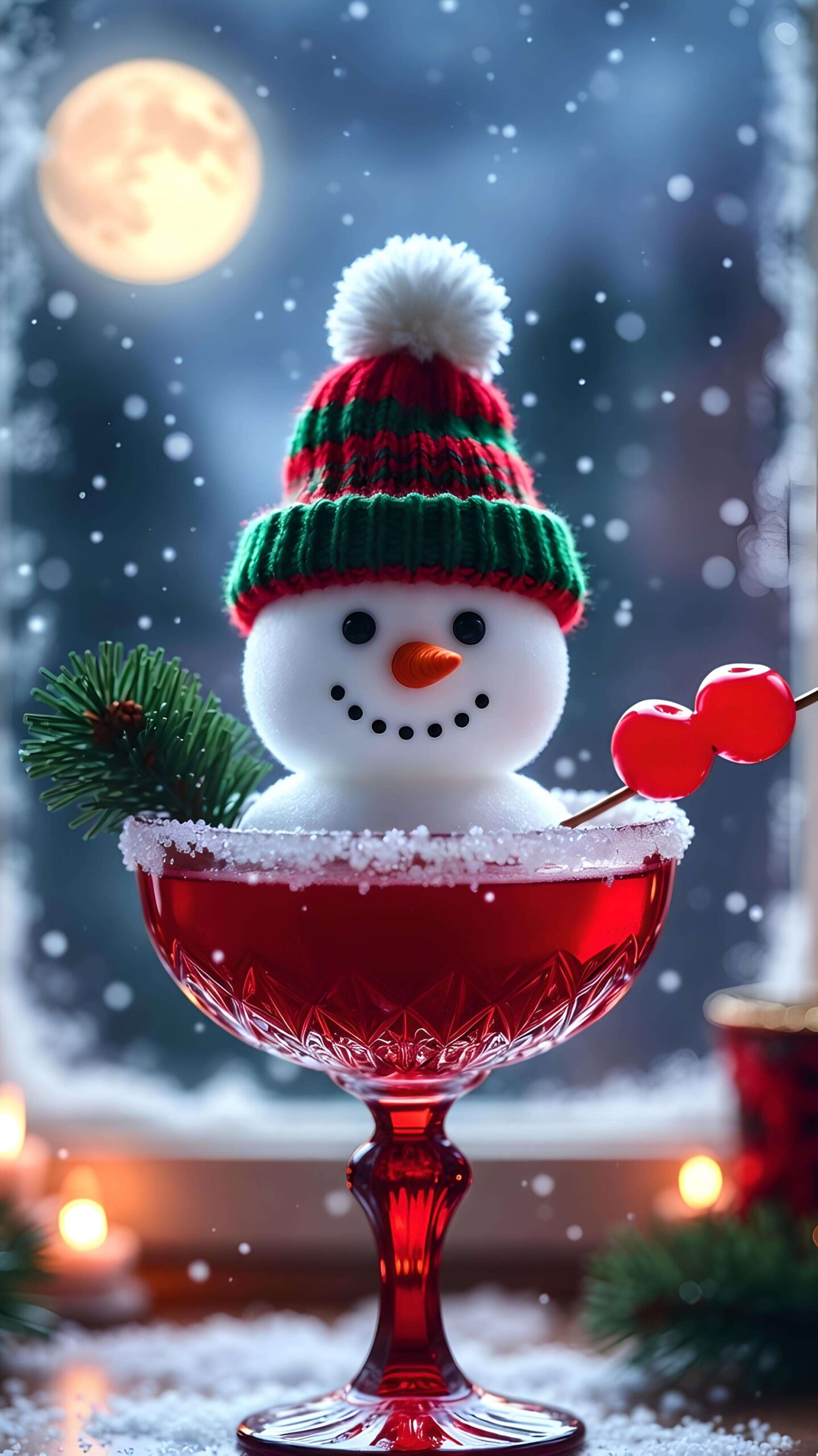 Snowman in a Festive Toast 2 Wallpaper