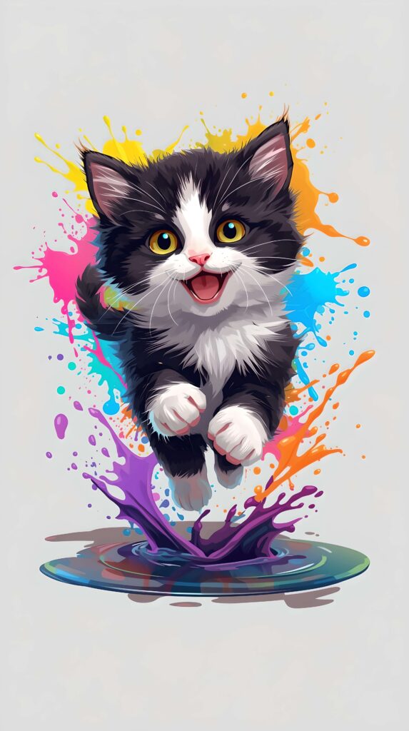Splash of Color Kitten 2 Wallpaper