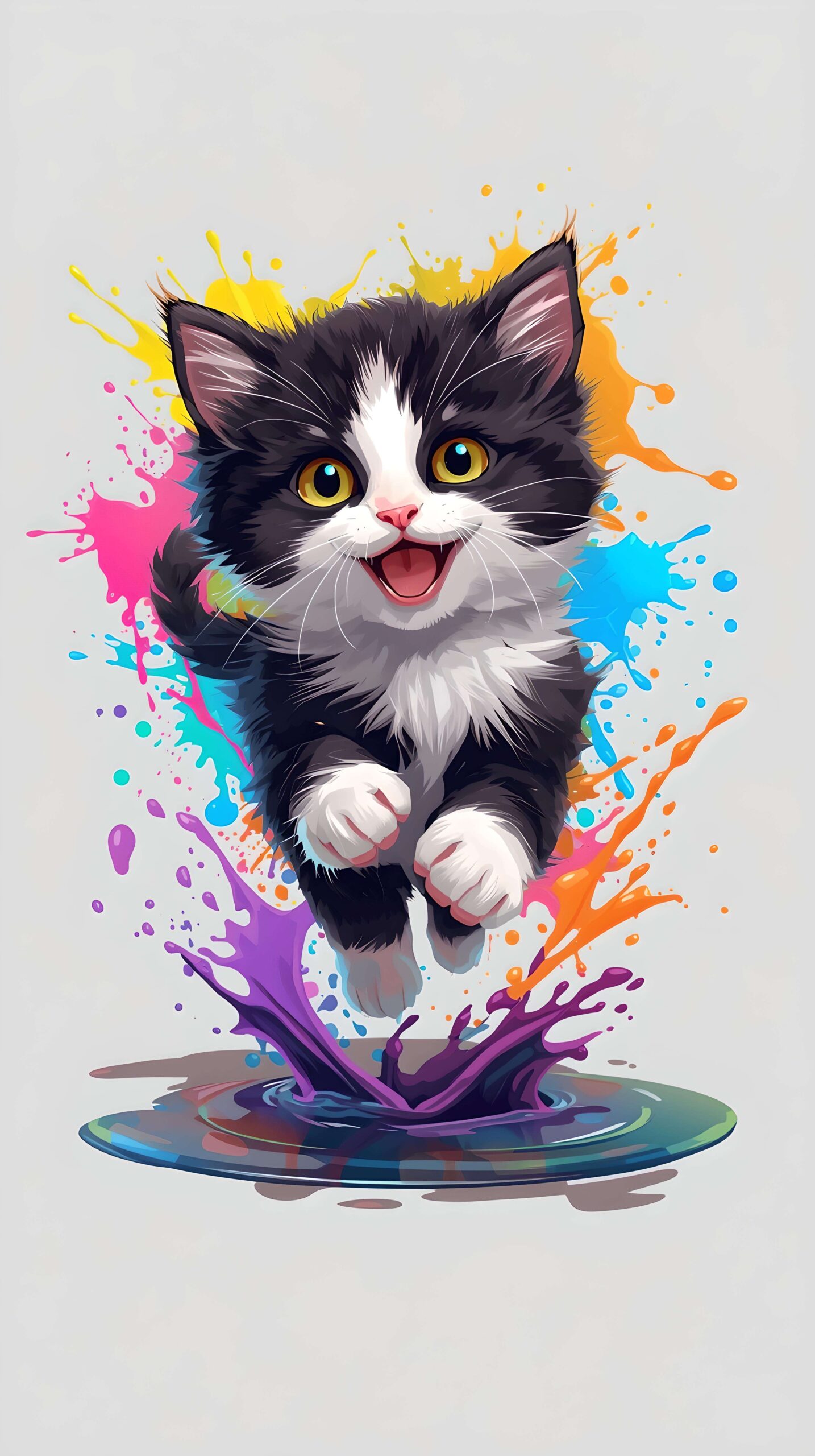Splash of Color Kitten 2 Wallpaper