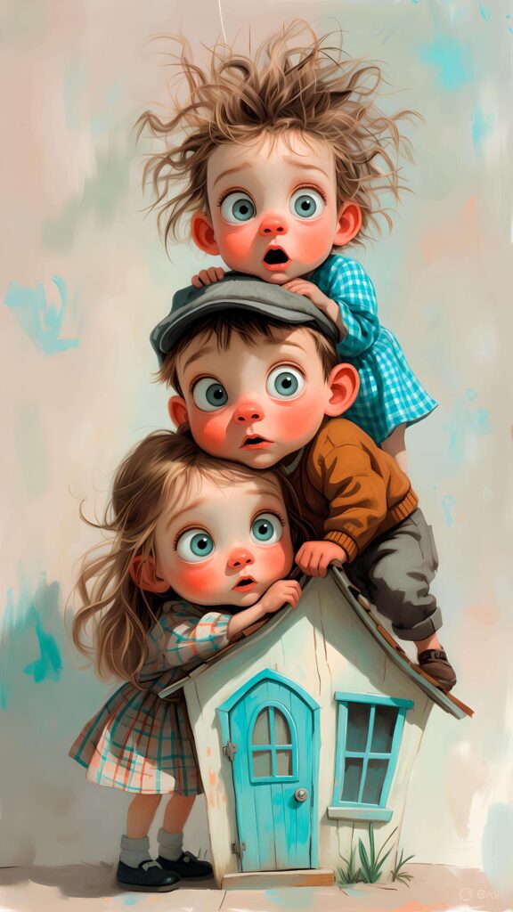 Stacked Surprises on a Crooked Home Wallpaper