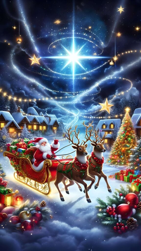 Starlit Sleighride wallpaper-freewallpaper.online