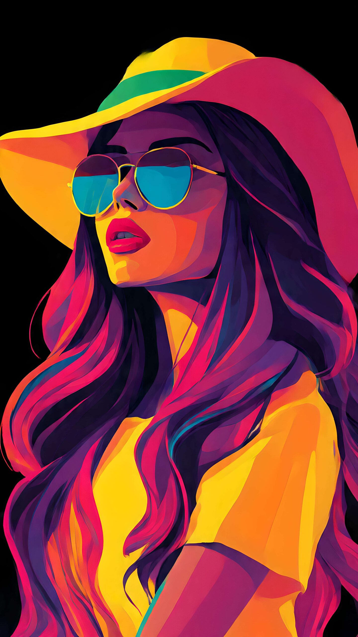 Stylish Radiance in Pop-Art Flair 2 Wallpaper
