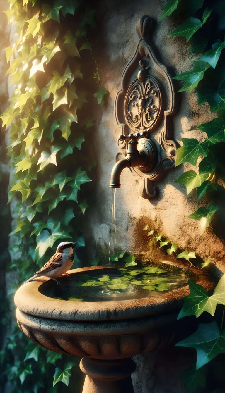Sunlit Fountain of Stillness 2 Wallpaper