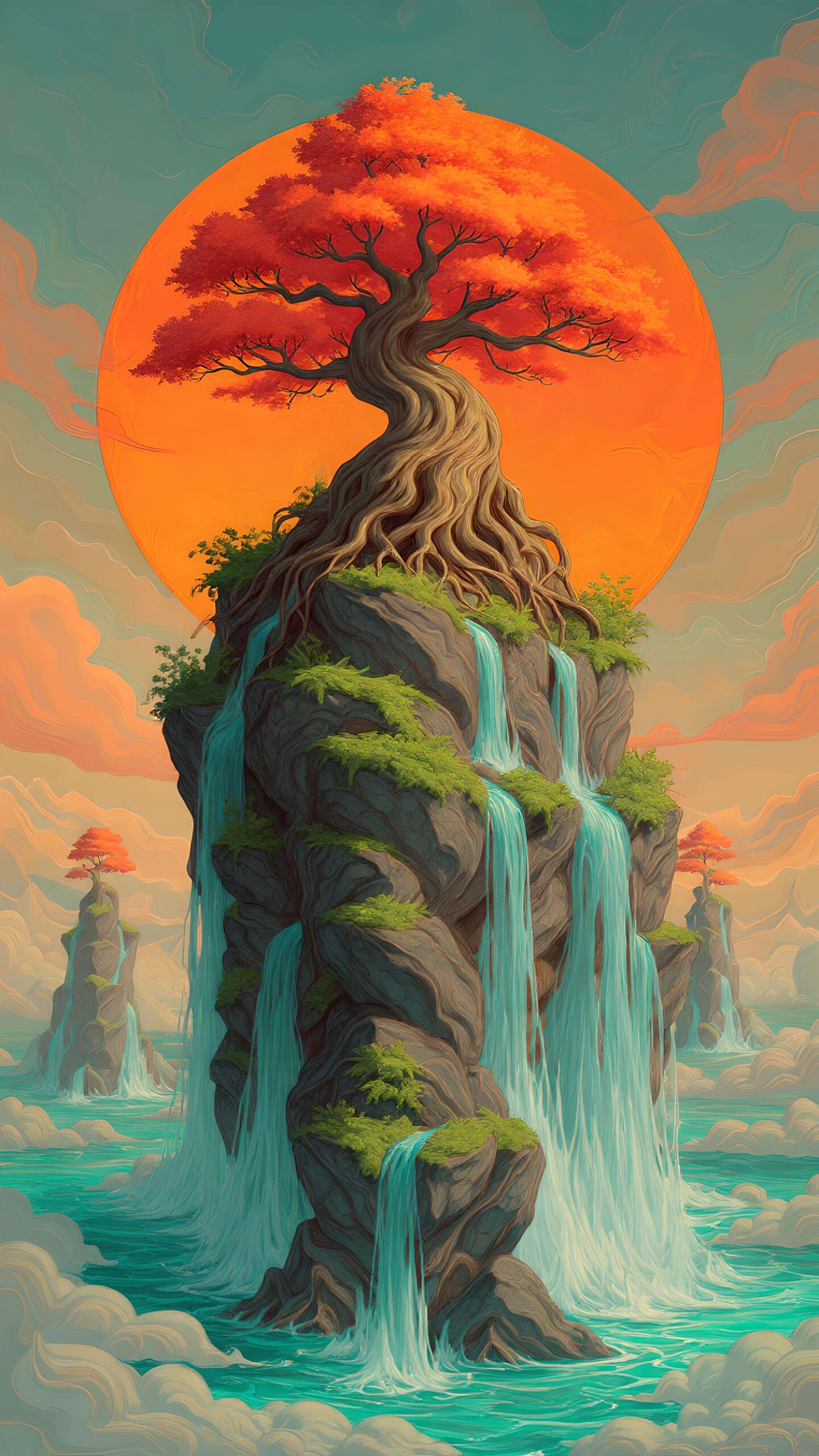 Sunset Island of Serenity Wallpaper