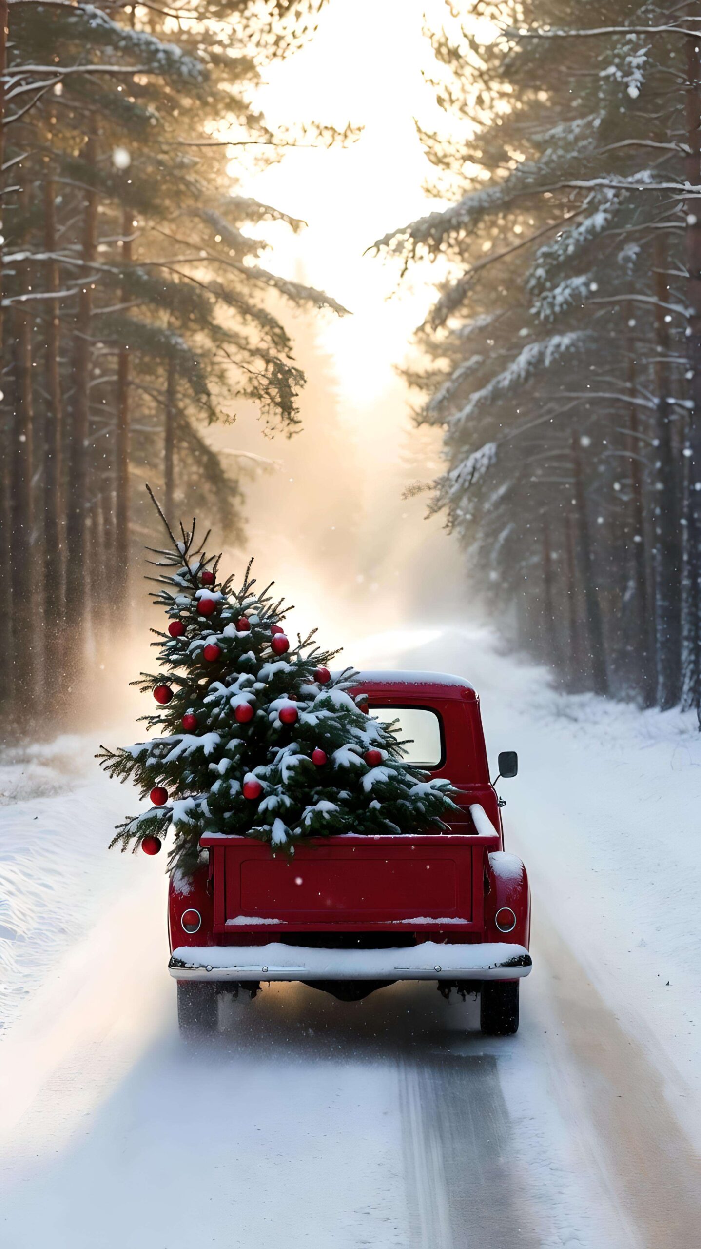 Twilight Ride with the Christmas Tree 2 Wallpaper