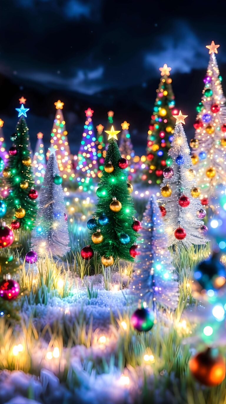 Twinkling Grove of Holiday Cheer Wallpaper